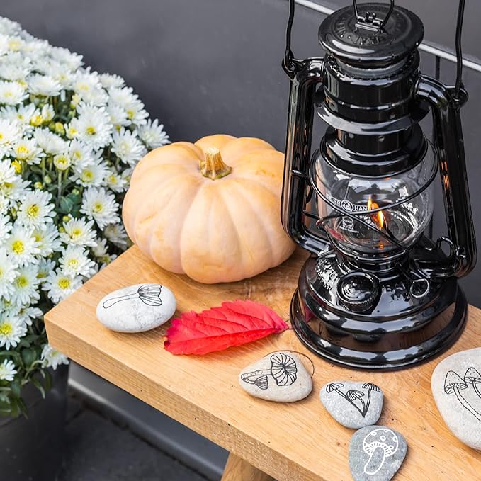 Outdoor Kerosene Fuel Lantern, German Made Weather Resistant Baby Special 276 Galvanized Hurricane Lamp for Camping or Patio, 10 Inches, Black