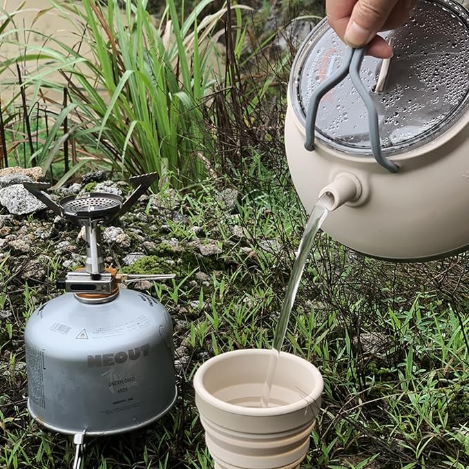 Portable Collapsible Camping Kettle, Coffee Pot for Hiking, Travel and Outdoors, 1.5L