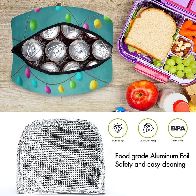 Cute Llama with Cactus Reusable Lunch Tote Bag Insulated Water-resistant Thermal Cooler Bag for Man/Women/Picnic/Boating/Beach/Fishing/Work