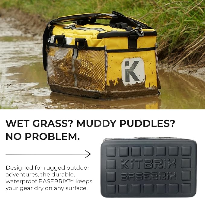 KITBRIX Gym Bag, Duffel Bag, Personal Item Travel Bag - Solid Waterproof Base - Built for Wet, Muddy Gear - Multi-Use Swim Bag, Soccer Bag, Wrestling Bag, Camping Bag, Triathlon Transition Bag