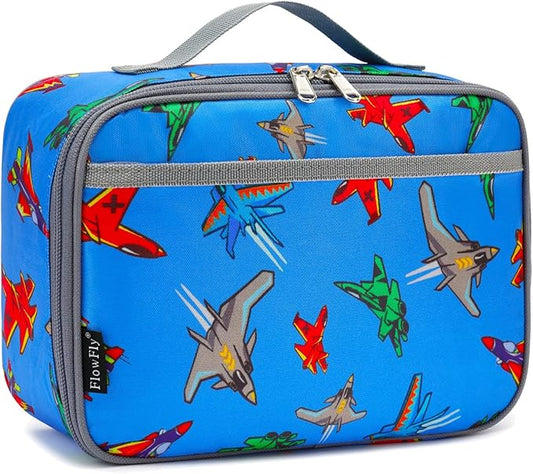 FlowFly Kids Lunch box Insulated Soft Bag Mini Cooler Back to School Thermal Meal Tote Kit for Girls, Boys, Fighter