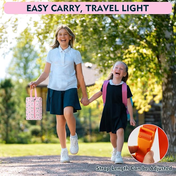 Insulated Snack Bag, Freezable Small Cooler Bag with Zipper and Adjustable Buckle, Rectangular Thermal Cooler Bag