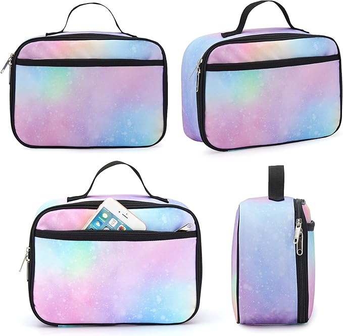 rickyh style Lunch Box with Padded Liner, Spacious Insulated Lunch Bag Durable Thermal Lunch Cooler Pack with Strap for Boys Girls Adults School Sports Beach Picnic Work Camp,2 Pocket (LBXINGXING