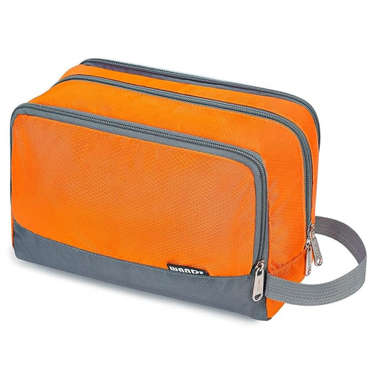 Toiletry Bag for Men/Women Hanging Dopp Kit Water Resistant Shaving Bag Small Toiletry Bag for Traveling (Orange)
