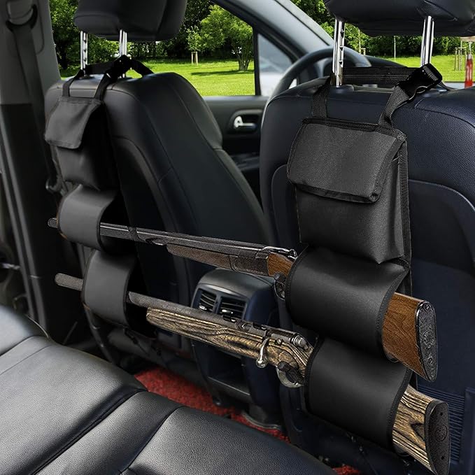 MYDAYS Seat Back Gun Rack, Gun Sling Bag, Camo Front Seat Gun Organizer Holder for Hunting Rifles/Shotguns