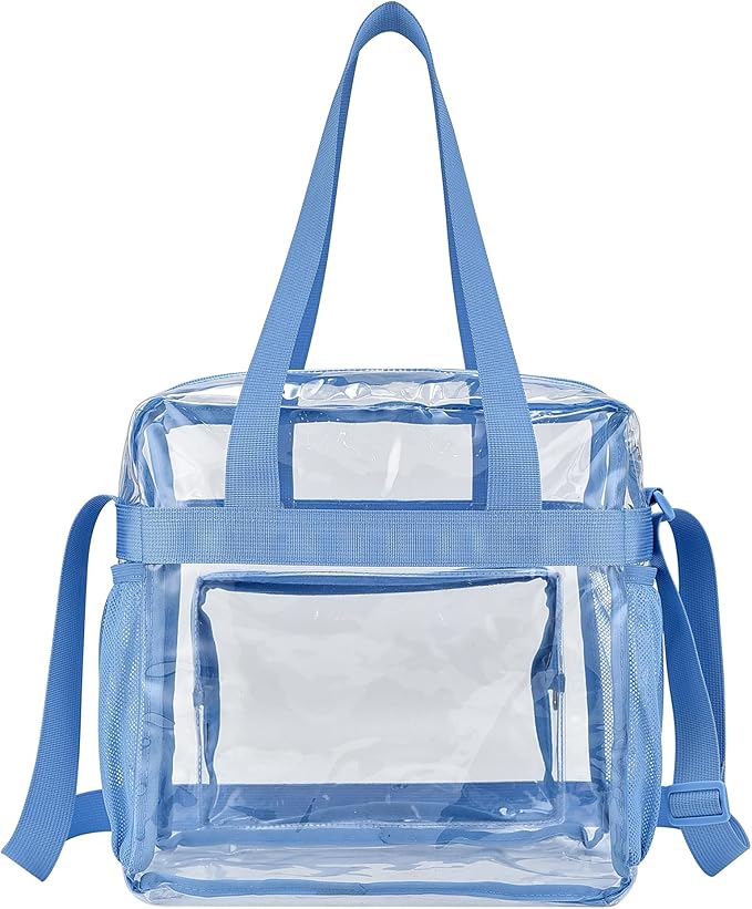 USPECLARE Clear Tote Stadium Approved, Security Travel & Gym Clear Bag for Work Sports Games Concerts