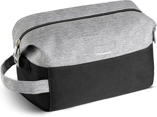 Vorspack Travel Toiletry Bag for Men - Large Mens Toiletry Travel Bag Water Resistant Dopp Kit Shaving Bag for Skincare Toiletries Bathroom Gifts - Black