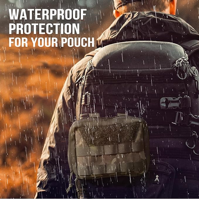 OneTigris MOLLE Pouch, Tactical Admin Pouch Belt EDC Tool Organizer Zippered Utility Waist Pack 7.5"x5"x2"