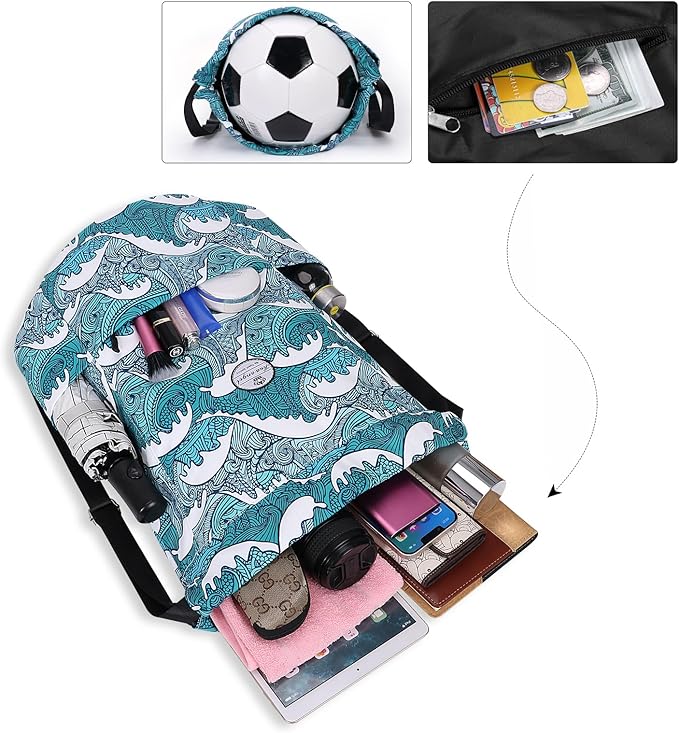 HUA ANGEL Floral Print Drawstring Bag - Lightweight Waterproof Cinch Sackpack with Side Pocket for Men & Women Travel Gym Bag