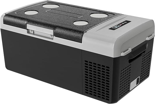 12 Volt Refrigerator Portable Fridge - 16Quart(15L) Electric Cooler Compressor fridge -4℉~68℉, 12/24V DC & 100-240V AC Car Refrigerator for Camping, RV, Fashing, Travel, Home