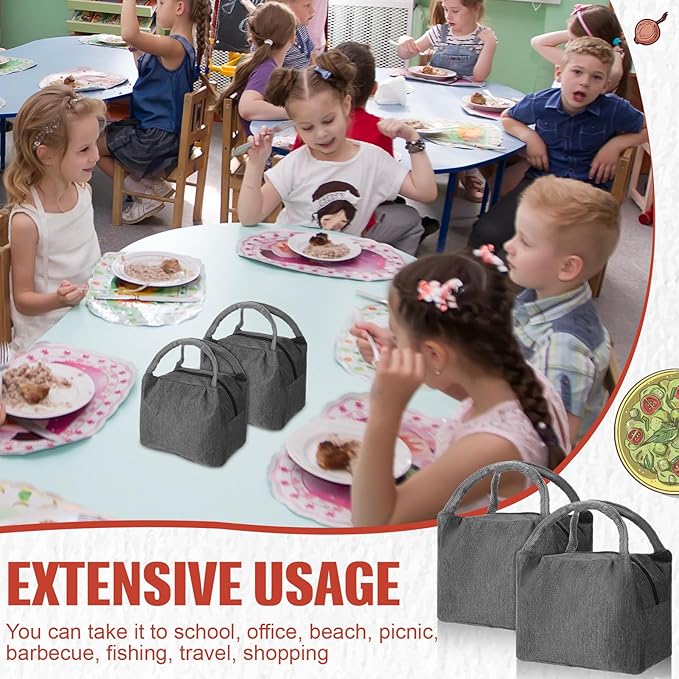 Chunful 12 Pcs Lunch Bags Bulk Insulated Reusable Lunch Bags Pouch with Aluminum for Women Adult School Office Work Employees