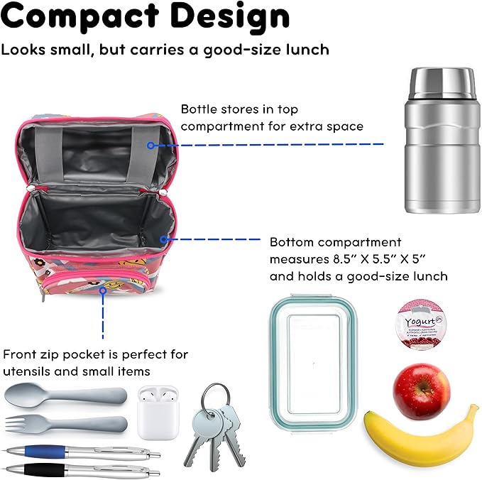 J World Corey Kids Lunch Bag. Insulated Lunch-Box for Boys Girls, Basketbally