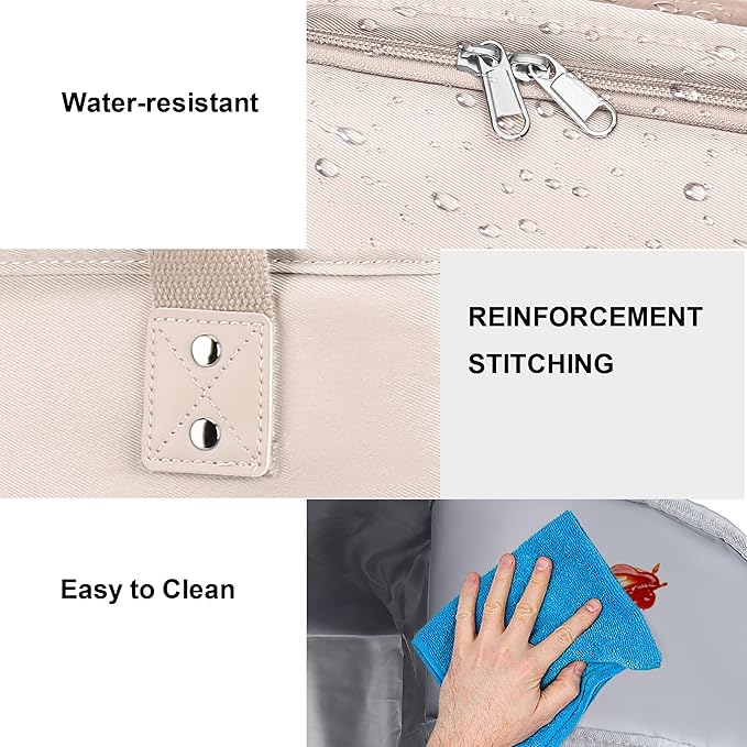 Hafmall Insulated Lunch Bag for Adults,Big lunch box for men, Wide Opening Insulated Bag with Shoulder Strap, Reusable Adult Lunch Bag For Work, Picnic(Beige)