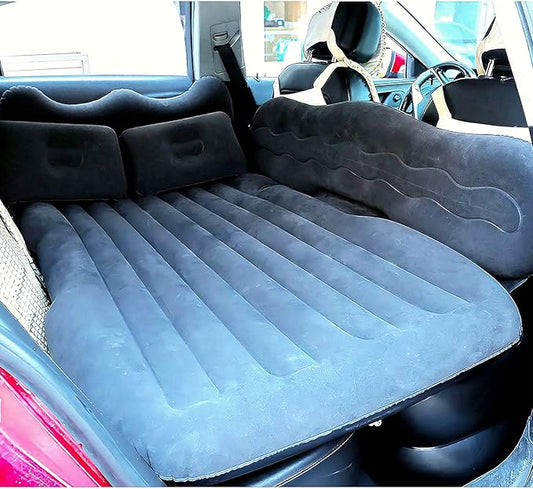 Inflatable Car Air Mattress Back Seat Bed,Thickened Car Travel Camping Air Mattress with Air Pump,Blow Up Bed Portable Car Sleeping Mattress for Car Universal SUV