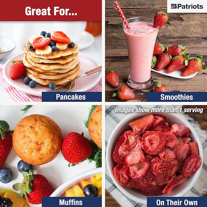 4Patriots Freeze-Dried Sliced Strawberries #10 Can: Designed to Last 30 Years, 18 Servings