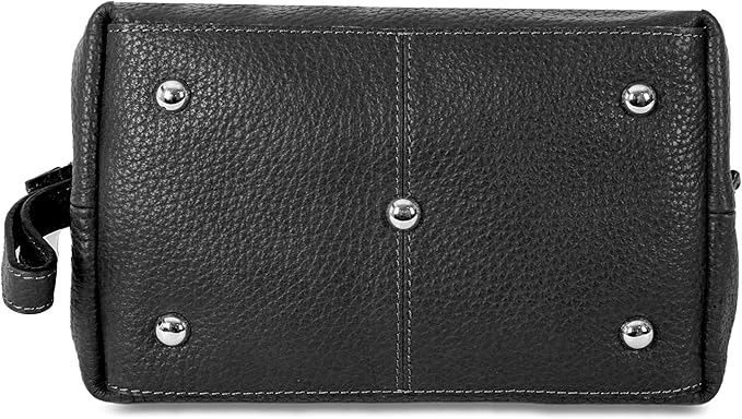 KomalC Premium Buffalo Leather Unisex Toiletry Bag Travel Dopp Kit