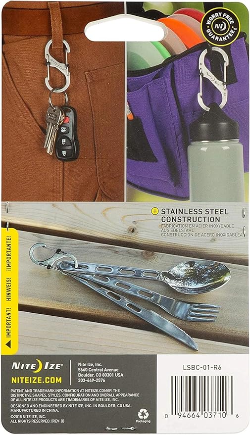 Nite Ize S-Biner SlideLock Stainless Steel Dual Locking Carabiner - S-Biner Key Holder with Locking Gate - Carabiner Organizer for Keys & Camping Accessories - Assorted Sizes, Black (3 Pack)