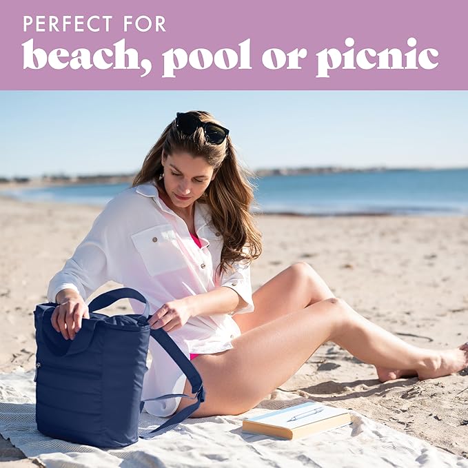 Fit & Fresh Carefree Cooler Collection – Insulated, Leakproof, Water-Resistant Tote & Mini Sling Bag for Summer Pool & Travel