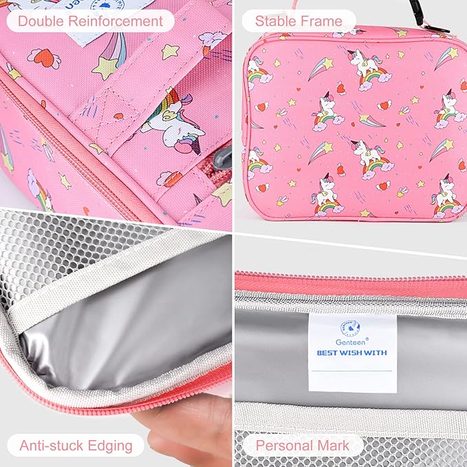 Genteen Lunch Box Kids, Prints Insulated Lunch Bag Kids Boys Girls,Soft Bag Mini Cooler Back to School Thermal Meal Tote Kit Lunch Box for School,Work,Outdoor - Star