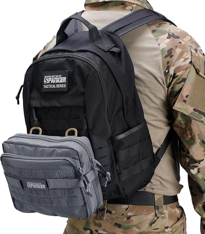 EXCELLENT ELITE SPANKER Tactical Molle Admin Pouch Utility Organizer EDC Medical Bag Utility EDC Tool Pouch with Shoulder Strap Attachment Pouches Waist Bag
