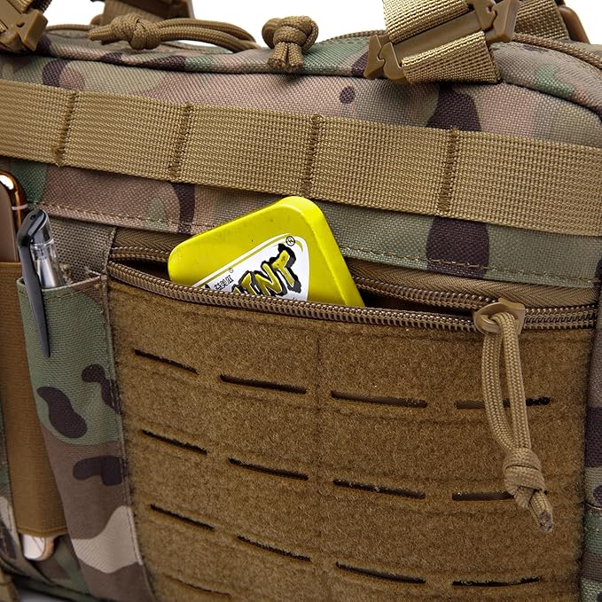 Molle Admin Pouch with Laser Cutting Loop,Car EDC EMT Molle Pouches, Large Capacity Tactical Pouch, EDC Pouch Organizer Include US Flag