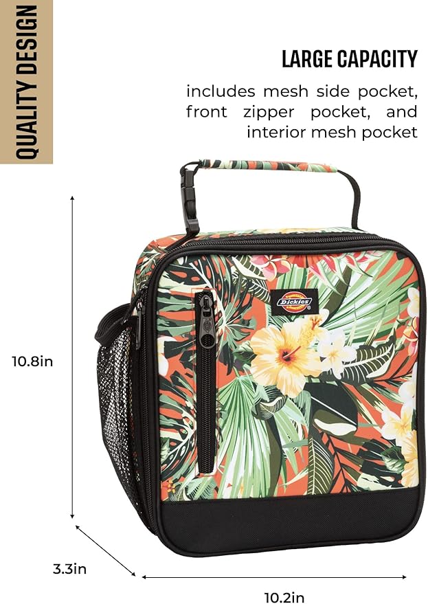Dickies Basic Insulated Lunch Bag for Work, Thermal Reusable Office Lunch Box for Men, Women (Hula)