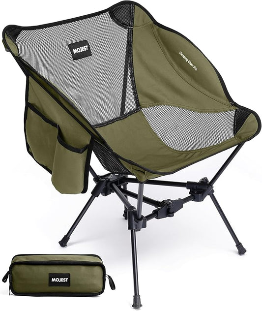 Portable Camping Chair – Compact Lightweight Folding Chair for Adults, Supports 330 lbs – Ideal for Backpacking Hiking, Fishing, Beach, Picnic & Lawn (Dark Green)
