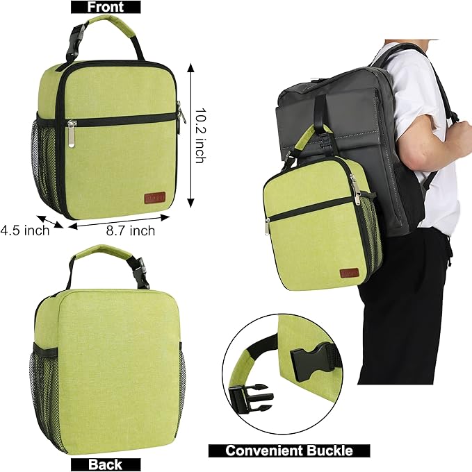 Lunch Box for Men & Women Durable Lunch Bag for Adults Reusable Small Lunchbox Green