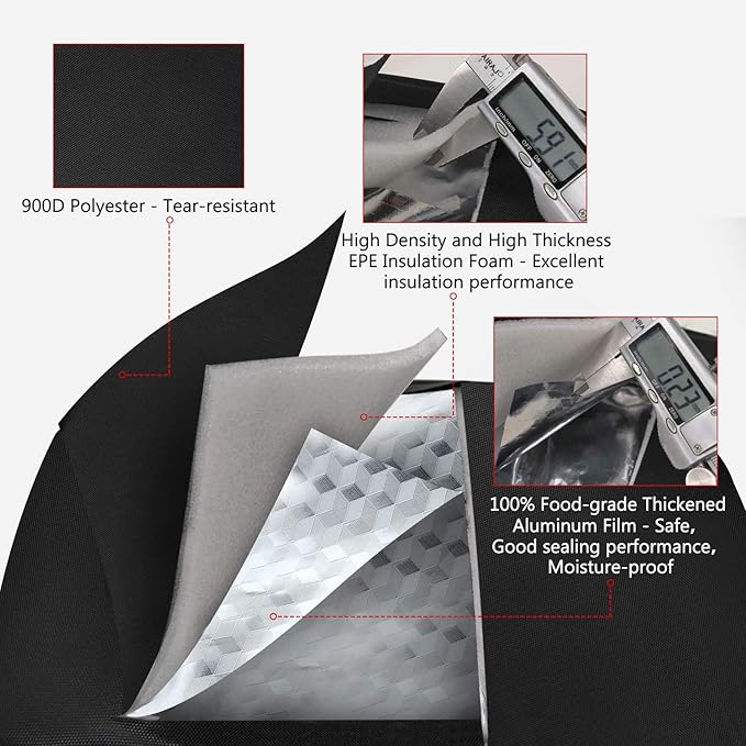 Gloppie Small Lunch Bag for Adults & Kids - Compact Insulated Lunch Box, Durable & Food-Grade Lining | Portable Cooler for Work, School, Travel (Black)