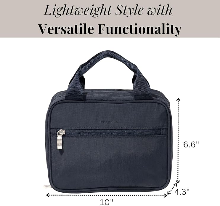 Baggallini Unisex's Hanging Travel Toiletry Kit-Lightweight 6x10 Inch Makeup Bag Toiltery