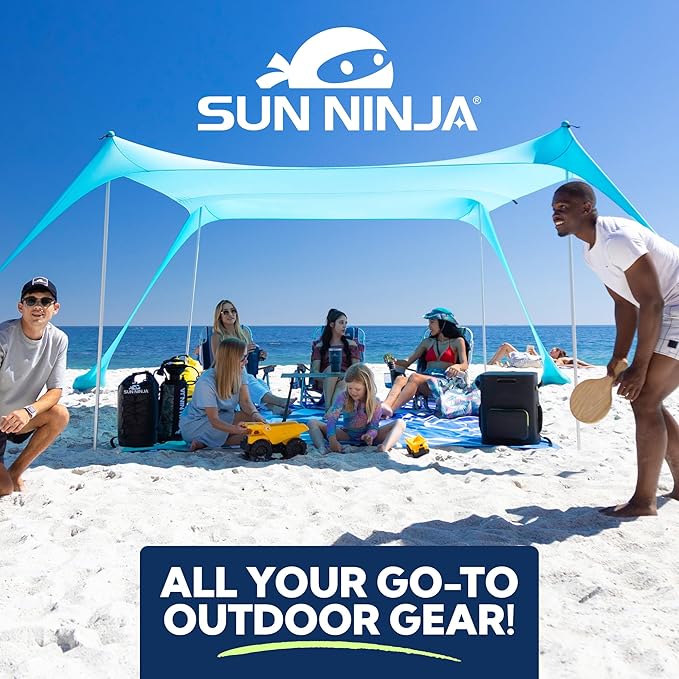 SUN NINJA Portable Shower, 2.1Gal Camping Shower with 7 Mode Shower Head, Neoprene Cover Helps Keep Water Warm, High Pressure Hose, Easy to Carry, Multi-Color