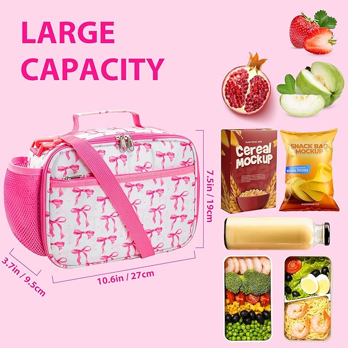 RLGPBON Kids Lunch Box for Girls Lunch Bag Insulated Durable Lunch Box Children Lunch Tote Bag for School