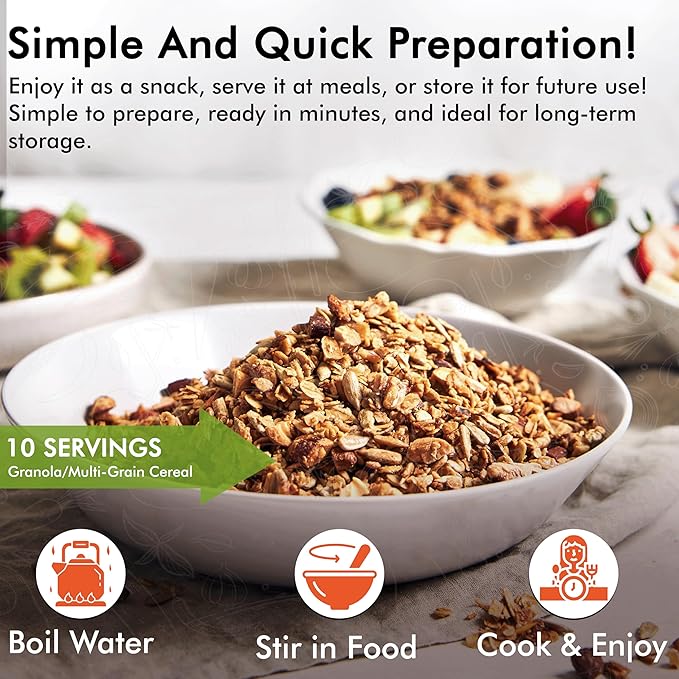 Numanna Grab-n-Go Buckets 240 Servings Freeze-Dried Premade Meals | 25+ Year Shelf Life | Non-Perishable, Ready-to-Eat Breakfast & Dinner Everyday Meals | Emergency Food Kit | Made in USA Pack of 3