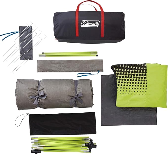 Coleman Carlsbad Dark Room Tent with Screened Porch, 4/6 Person Tent Blocks 90% of Sunlight to Keep Inside Cool, Weatherproof Shelter with Easy Setup, Made of PFAS-Free Materials