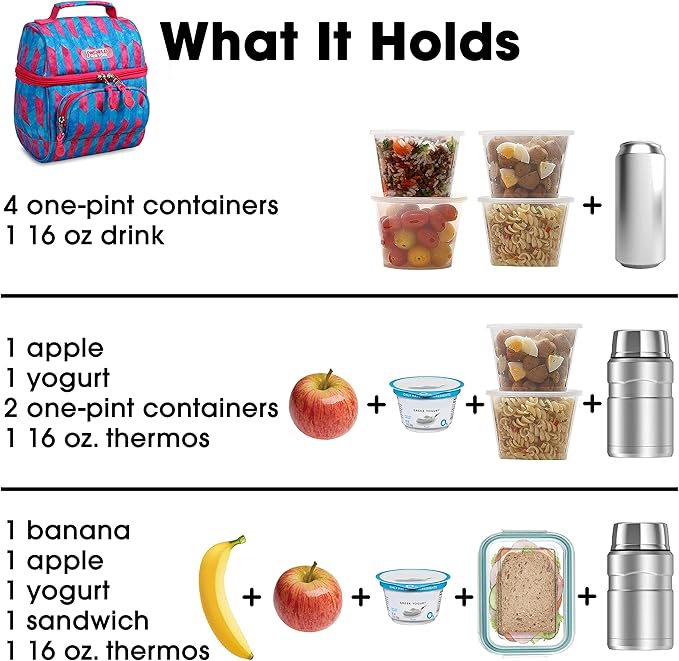 J World Corey Kids Lunch Bag. Insulated Lunch-Box for Boys Girls, Nordic