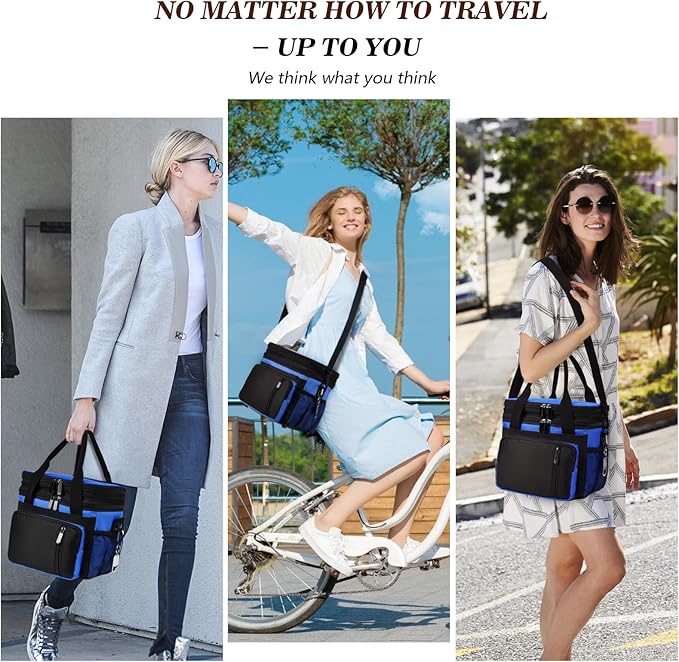 Lunch Box & Lunch Bag for Men Women, Large Insulated Adult Lunch Box, Leakproof Cooler Lunchbox with Bottle Opener for Work Picnic Beach, 16L, Sapphire Blue