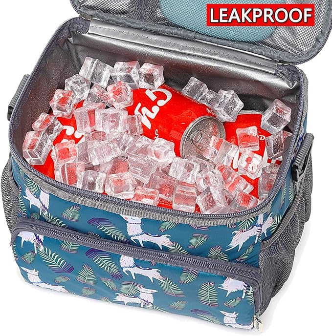 Insulated Lunch Bag for Adult/Women/Men, Reusable Large Lunch Box Cooler Soft Leakproof Tote, Thermal Meal Prep Lunch Pail with Adjustable Shoulder Strap for School/Travel/Office, Alpaca