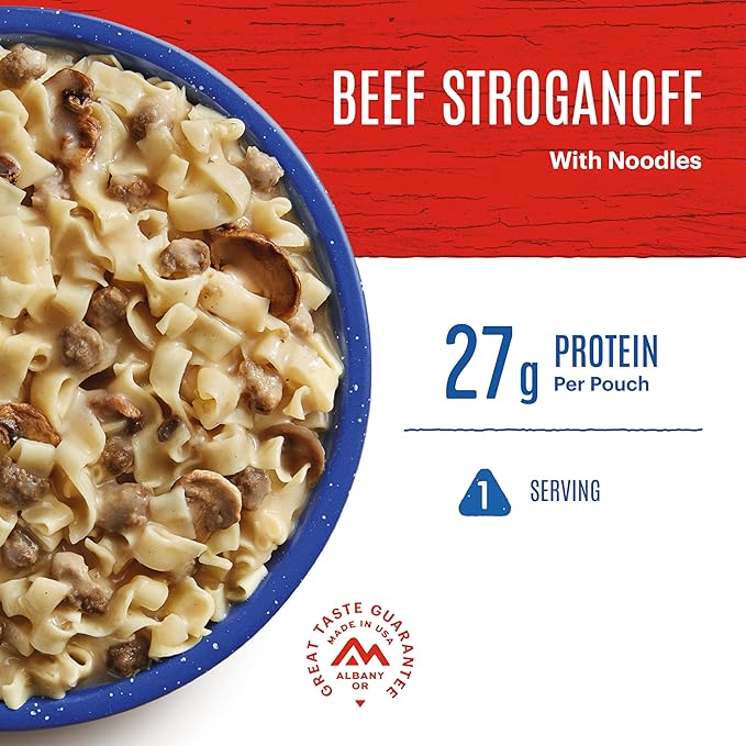 Mountain House Beef Stroganoff Pro-Pak Freeze Dried Backpacking & Camping Food 1 Serving