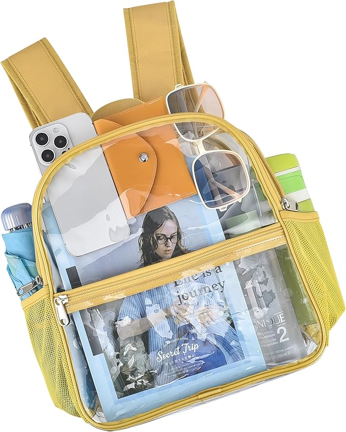 USPECLARE Clear Backpack for Stadium Approved 12×6×12, Water proof Clear Bag for Stadium Events and Concert Work Sport Event