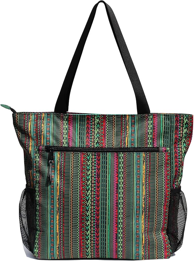 ESVAN Original Floral Water Resistant Large Tote Bag Shoulder Bag for Gym Beach Travel Daily Bags Upgraded