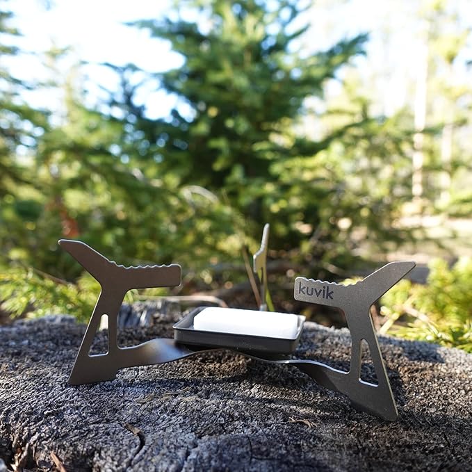 Kuvik Micro Titanium Solid Fuel Stove - Ultralight and Compact Stove for Backpacking, Camping, and Survival