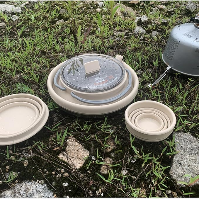 Portable Collapsible Camping Kettle, Coffee Pot for Hiking, Travel and Outdoors, 1.5L