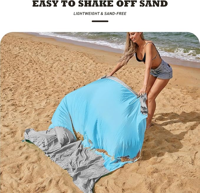 AlphaBeing Beach Blanket – Oversized 84"x84" Sandproof, Waterproof, Quick-Dry Mat for 1–7 Adults