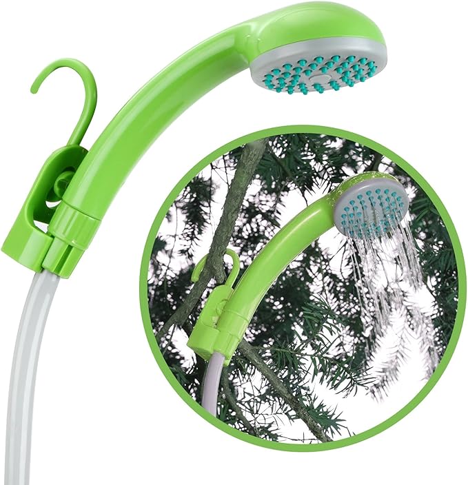 Portable Camping Shower, Outdoor Head, Pump With Rechargeable Battery, USB Charging Line, Pumps Water From Bucket for Hiking, Pet Cleaning, Car Washing