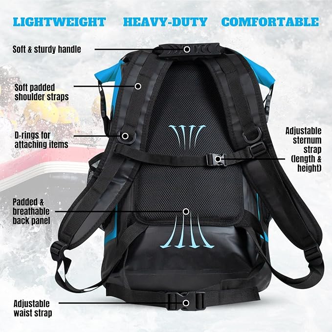 TACTIKO 30L Heavy-Duty 100% Waterproof Backpack, Roll Top Dry Bags for Kayaking, Hiking, Camping, Survival