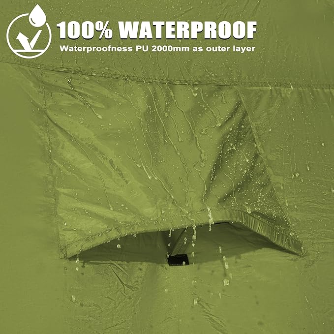 Pickup Truck Tent, Waterproof PU2000mm Double Layer for 6.5 FT Truck Bed, Portable Bed Tent for Camping, Green