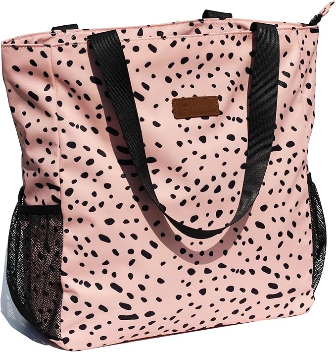 ESVAN Original Floral Water Resistant Large Tote Bag Shoulder Bag for Gym Beach Travel Daily Bags Upgraded