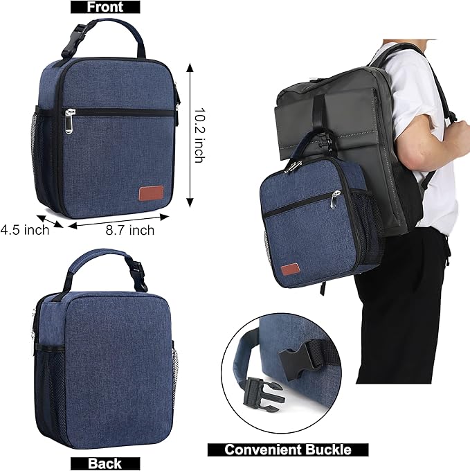 Lunch Box for Men & Women Durable Lunch Bag for Adults & Kids Reusable Small Lunchbox Blue