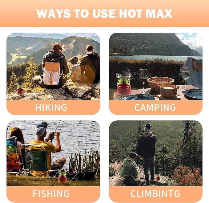 Bottletop Propane Camping Stove Portable 1-Burner Adjustable Stove with Wind Baffles Pressure Regulator equivalent to Gas One Great for Outdoor Hiking Cooking Backpacking camping，& More