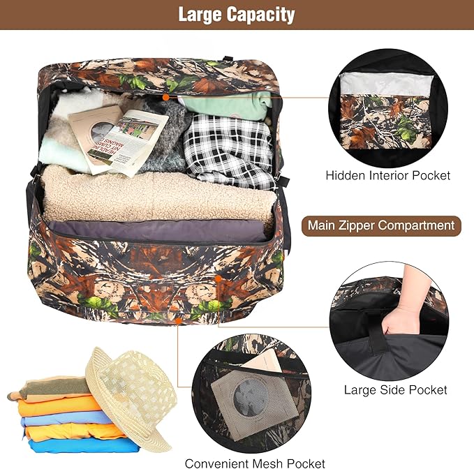 REDCAMP Foldable Travel Bag, Large Sports Bag, 75L/96L/100L, Lightweight Waterproof Tote Bag